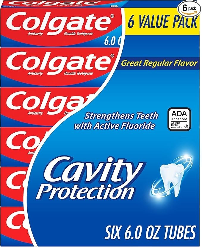 Cavity Protection Fluoride Toothpaste - Mint Flavor, 6 Pack, 6 oz - Adults