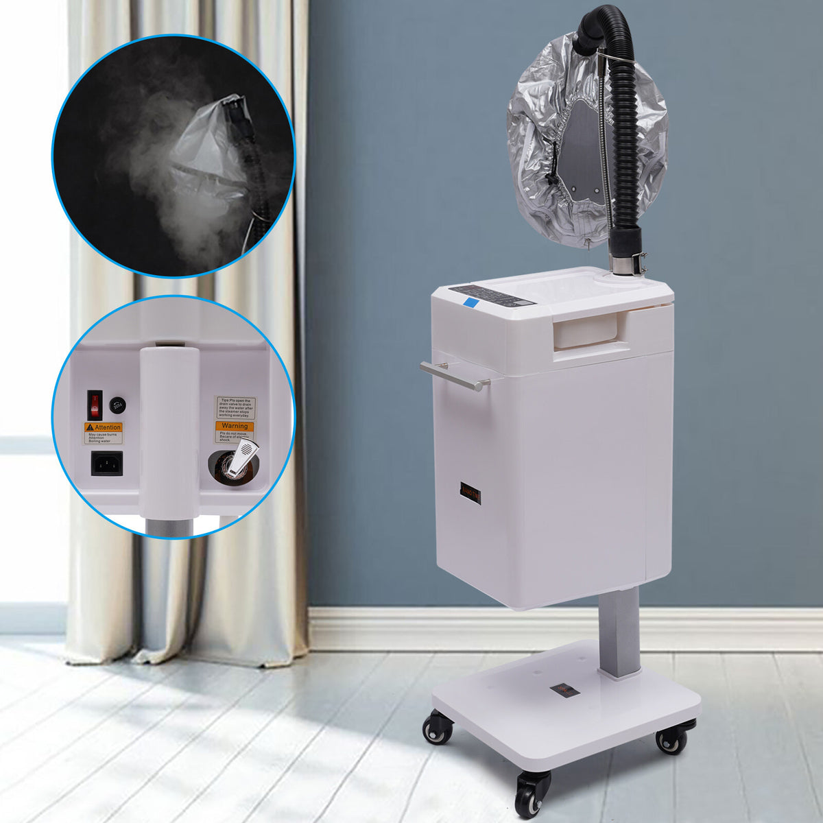 Nano Hair Steamer Salon Spa Equipment with Anion Hair Color Processor Set