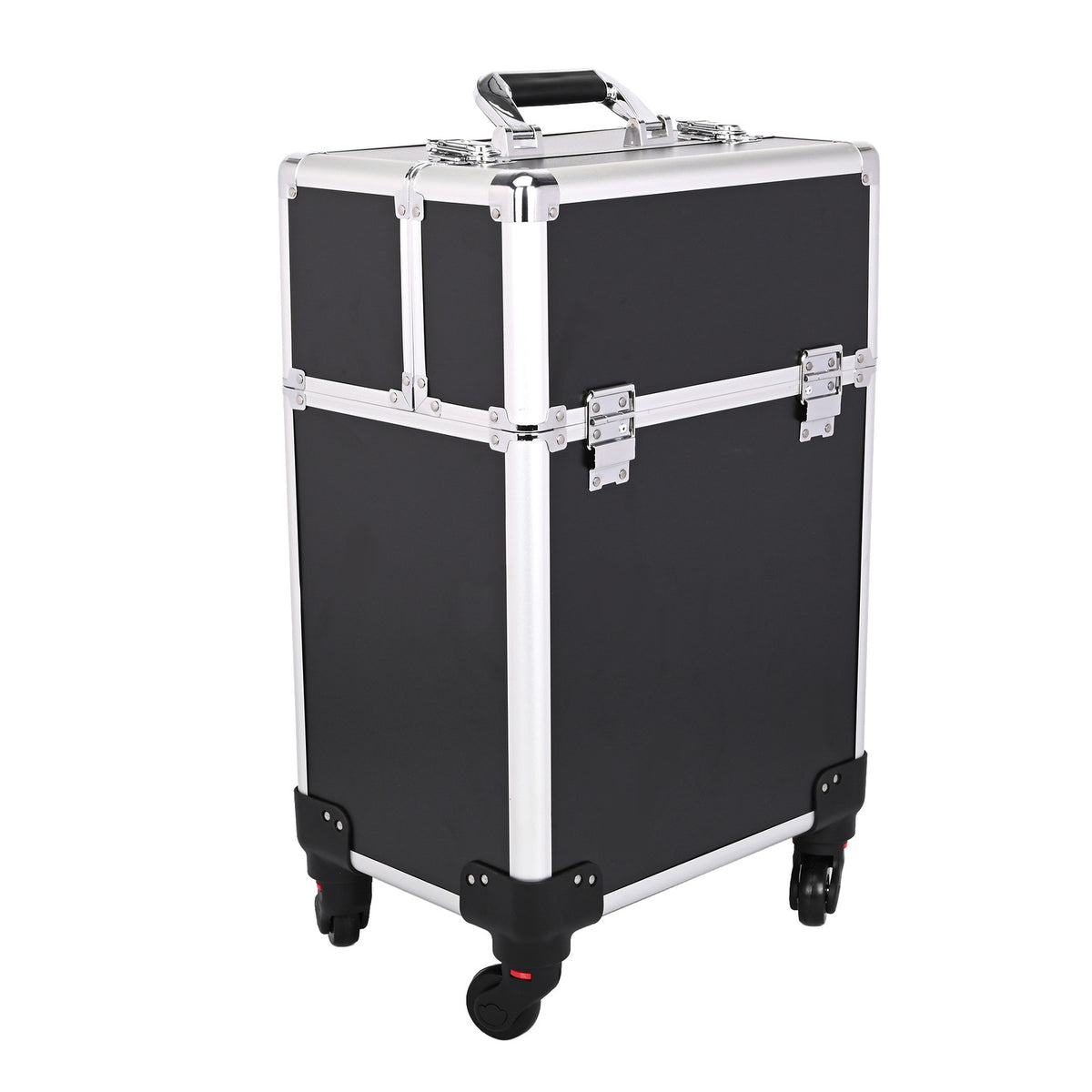 Professional Rolling Makeup Case with Metal Travel Luggage Storage