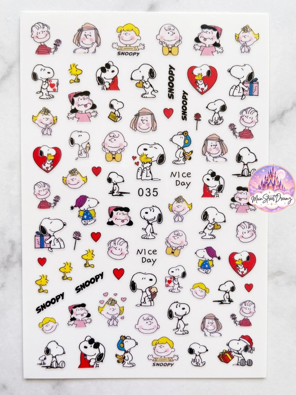 Snoopy 3D Nail Art Stickers - Peanuts Nail Decals for Creative Manicures