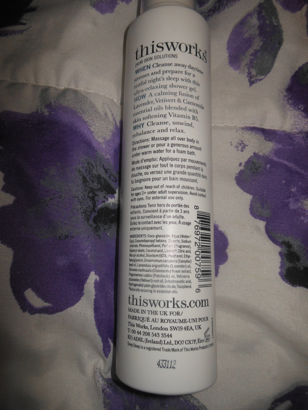 Deep Sleep Shower Gel - 99% Natural Body Wash with Lavender & Chamomile, 8.4 oz