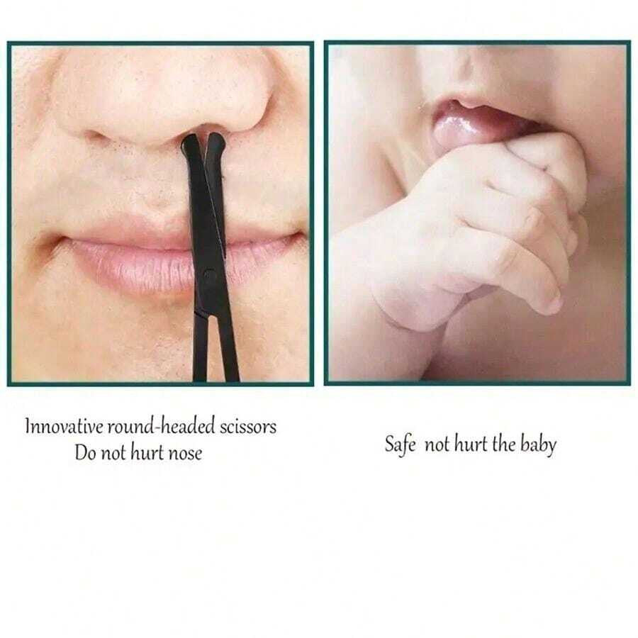 Stainless Steel Nose Hair Scissors with Rounded Tips - Precise Grooming Tool