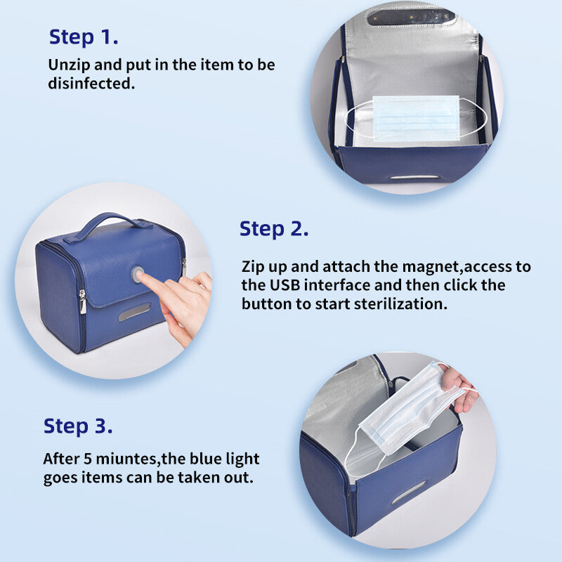 Portable UV Sterilizer Bag Foldable Disinfection Box UVC LED Light