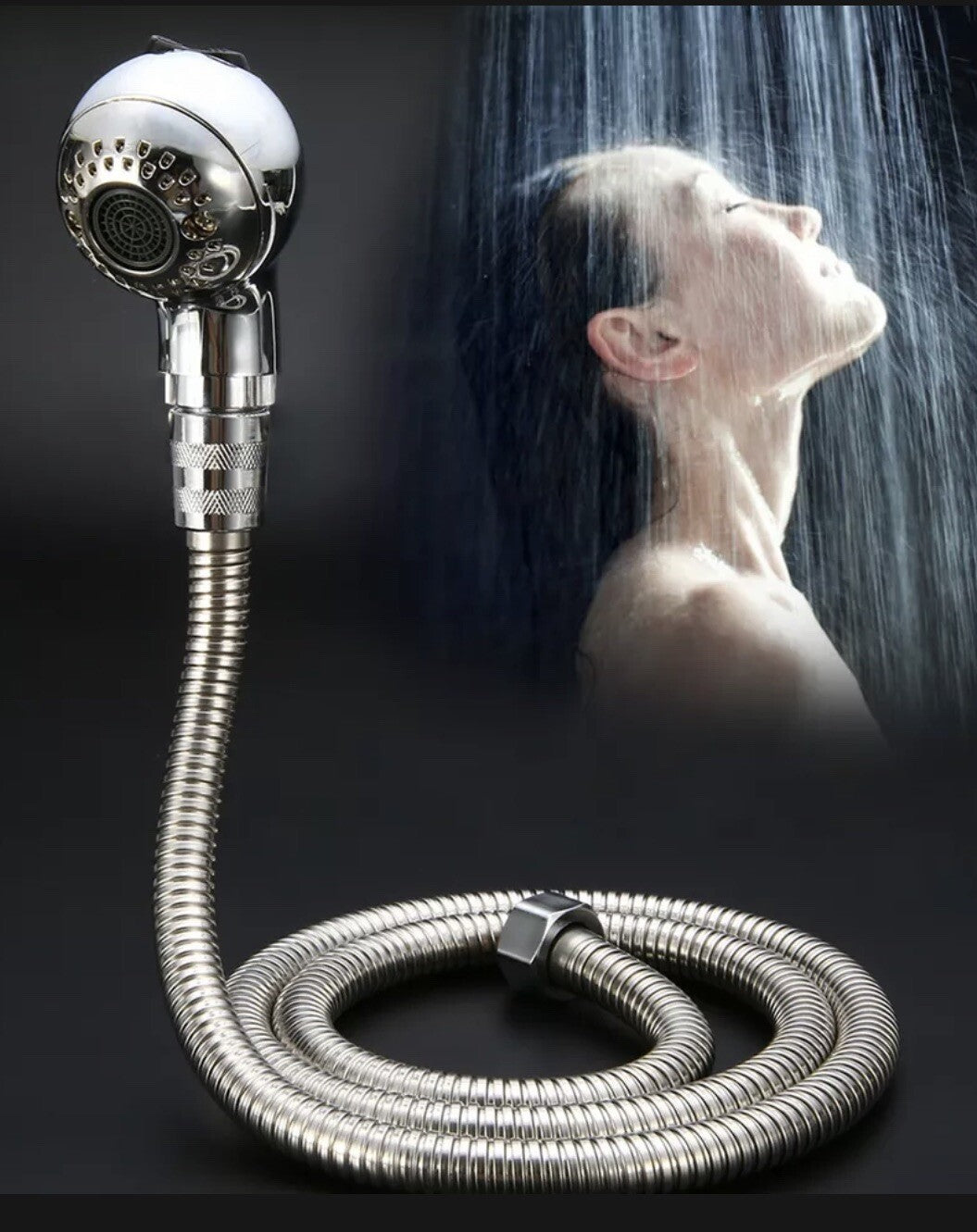 120cm Salon Shampoo Bowl Sink Faucet Shower Hose Kit SPA Bathroom Plumbing