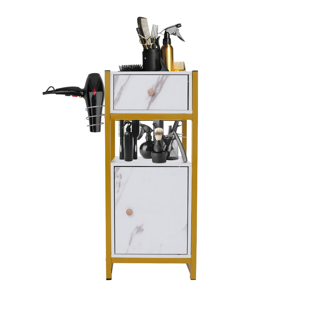 Hair Tool Rack with Drawer and Storage Cabinet for Barber Shop