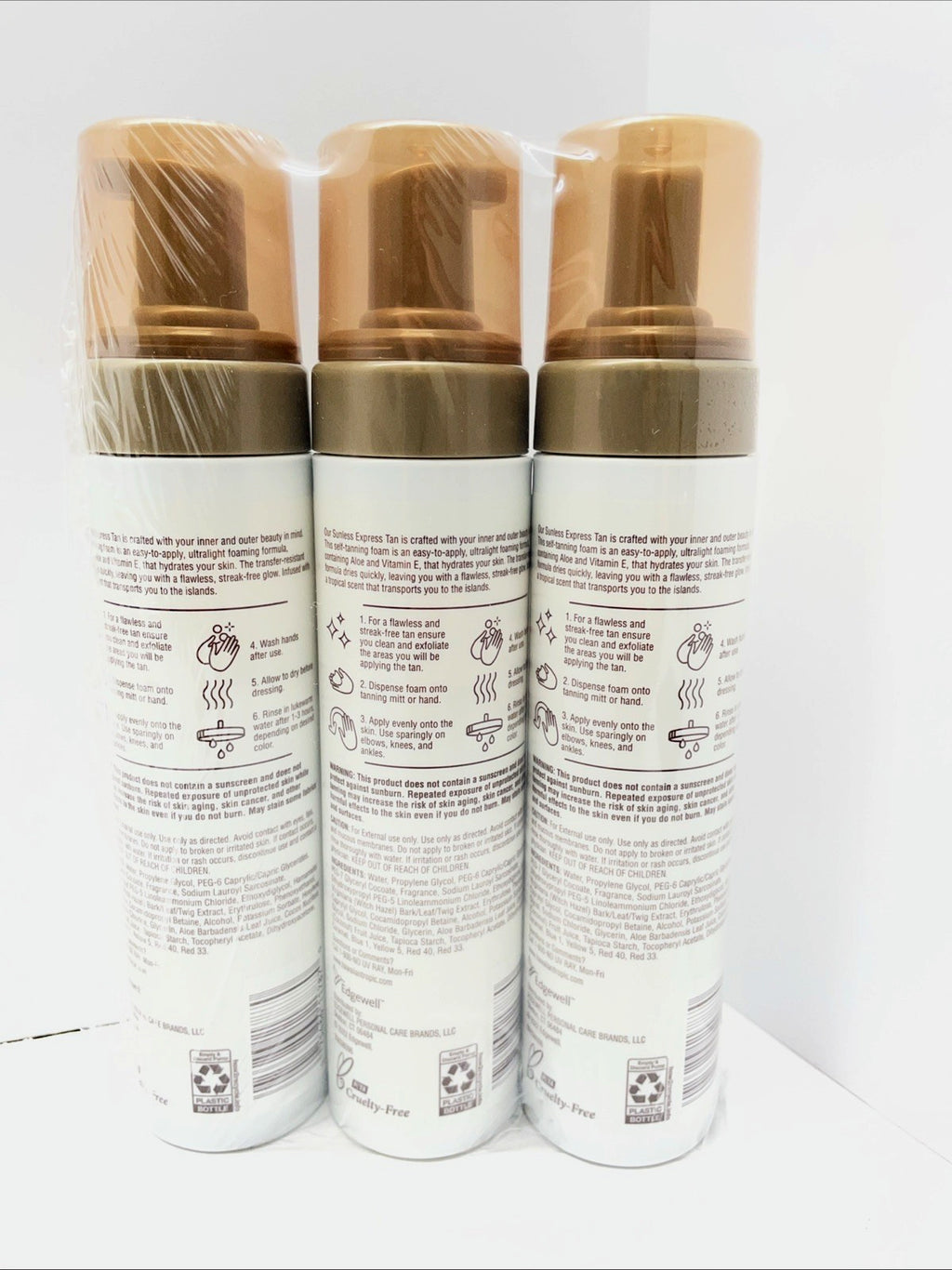 Sunless Tanning Foam - Express Tan, 7 oz - Pack of 3