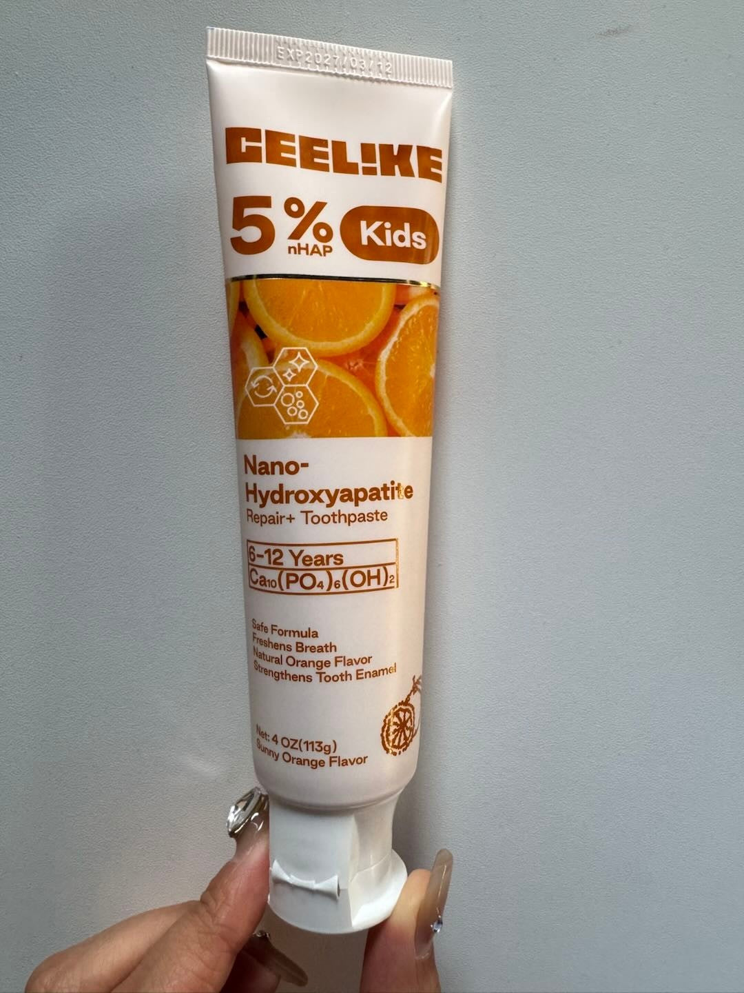 Kids Nano Hydroxyapatite Toothpaste 5% Enamel Strengthening Fluoride-Free