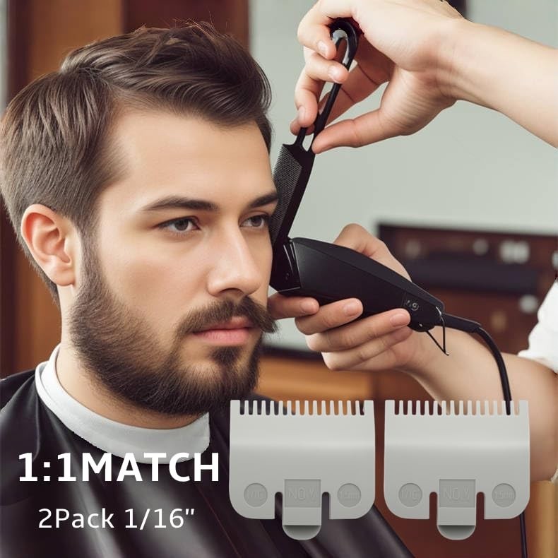 Hair Clipper Guard 1/16 Inch (1.5mm) Replacement Comb Set - 2 Pack