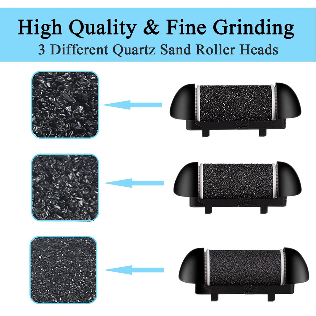 Extra Coarse Refill Rollers for Electric Foot Callus Remover V-601 - 3 Pack