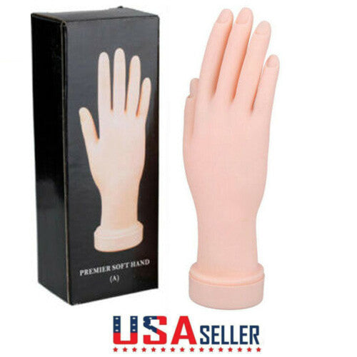 Flexible Nail Art Practice Hand Manicure Training Tool for Beginners