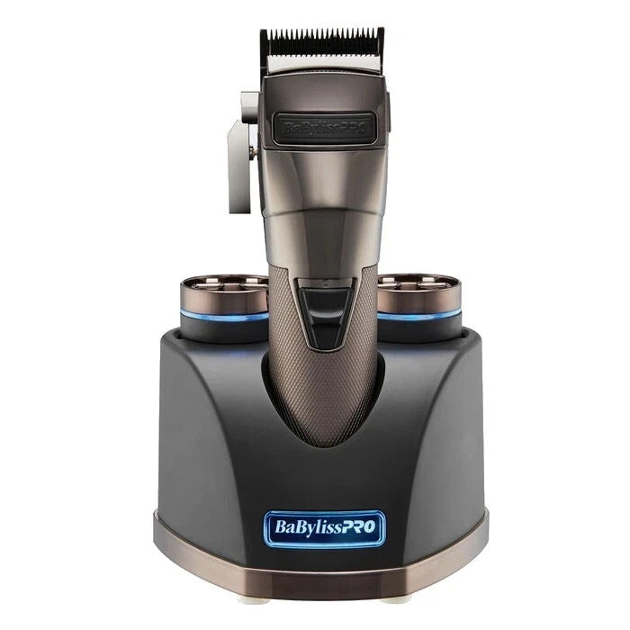 Dual Battery Cordless Hair Clipper with 8 Guide Guards & Free Spray
