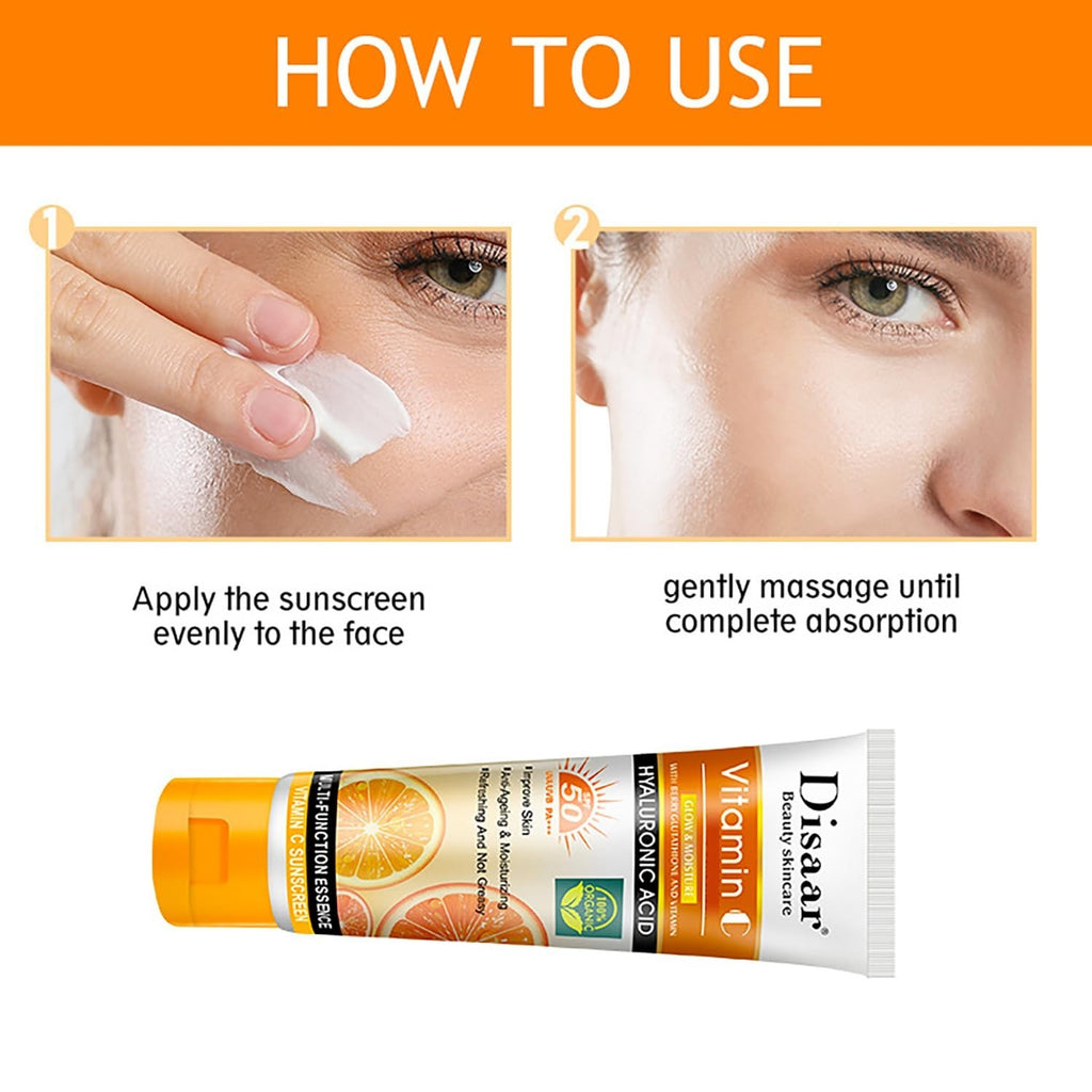 Vitamin C Sunscreen SPF50 with Orange Extract - Moisturizing UV Protection 50g