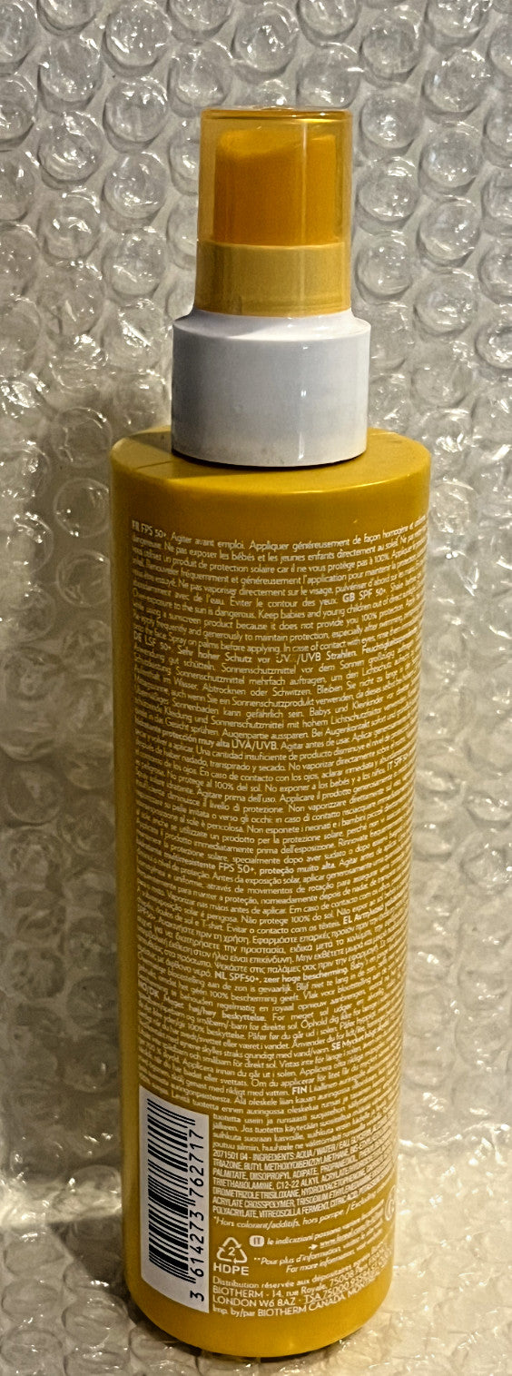 Biotherm Waterlover Milky Sun Spray SPF50+ 200ml High Protection Sunscreen