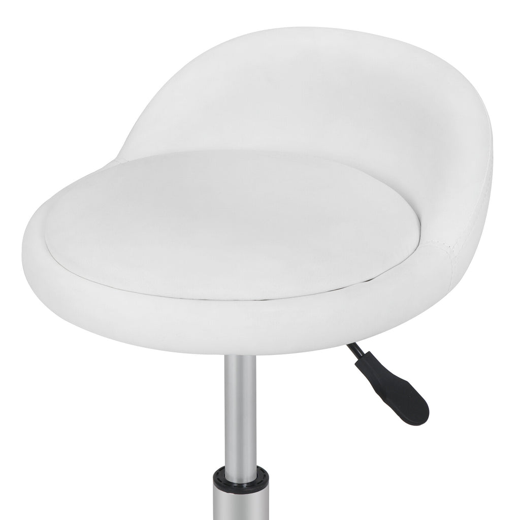 Adjustable Hydraulic Salon & Spa Stools with Back Rest - Rolling Medical Chairs