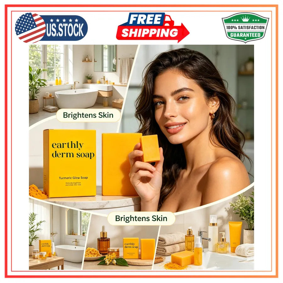 Earthly Derm Turmeric Glow Soap Natural Handmade Bar 3.5oz Moisturizing