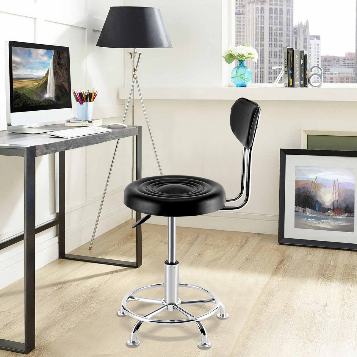 Salon Chair with 360° Swivel & Adjustable Height for Barbershop