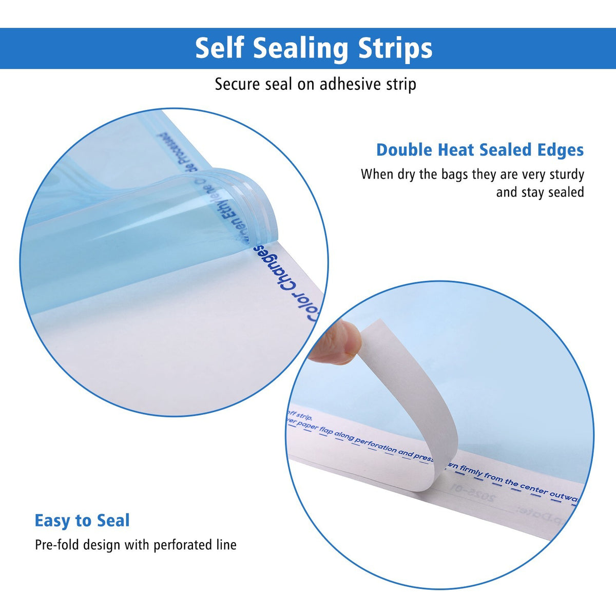 Self-Seal Sterilization Pouches 3.5x5.25 - 1000 (5 Boxes) For Dental, Tattoo & Nail Use