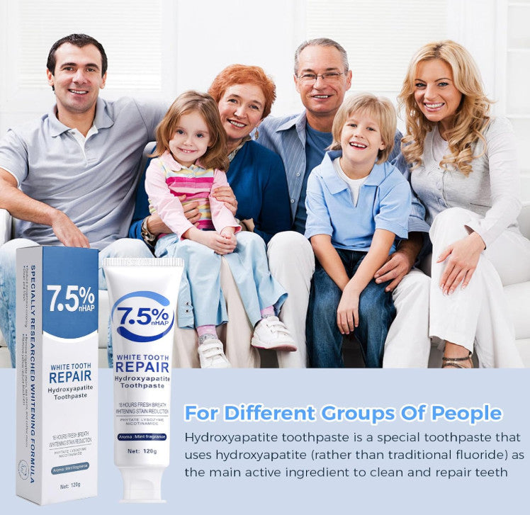Hydroxyapatite Toothpaste 2-Pack Enamel Protection & Fresh Breath - Mild Mint, Fluoride-Free, Remineralize
