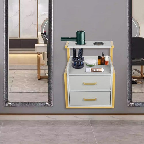 Wall Mounted Salon Storage Cabinet with Drawers for Spas and Barbershops