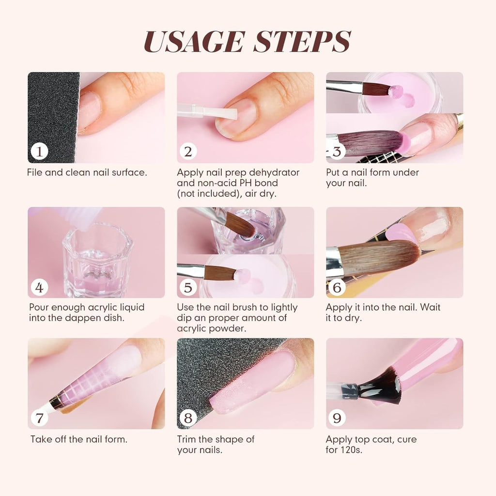Acrylic Nail Starter Kit - Non-Toxic, Easy Application & Long Lasting