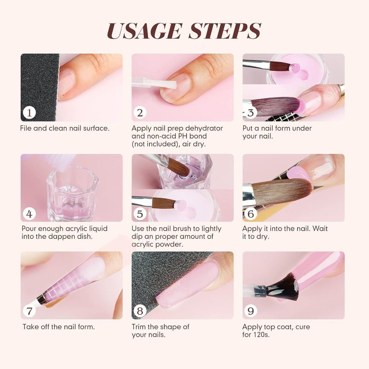 Acrylic Nail Starter Kit - Non-Toxic, Easy Application & Long Lasting