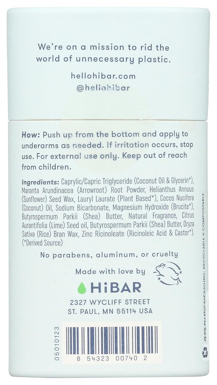 Natural Aluminum-Free Deodorant with Cucumber & Rain Scent - 2.25 Oz