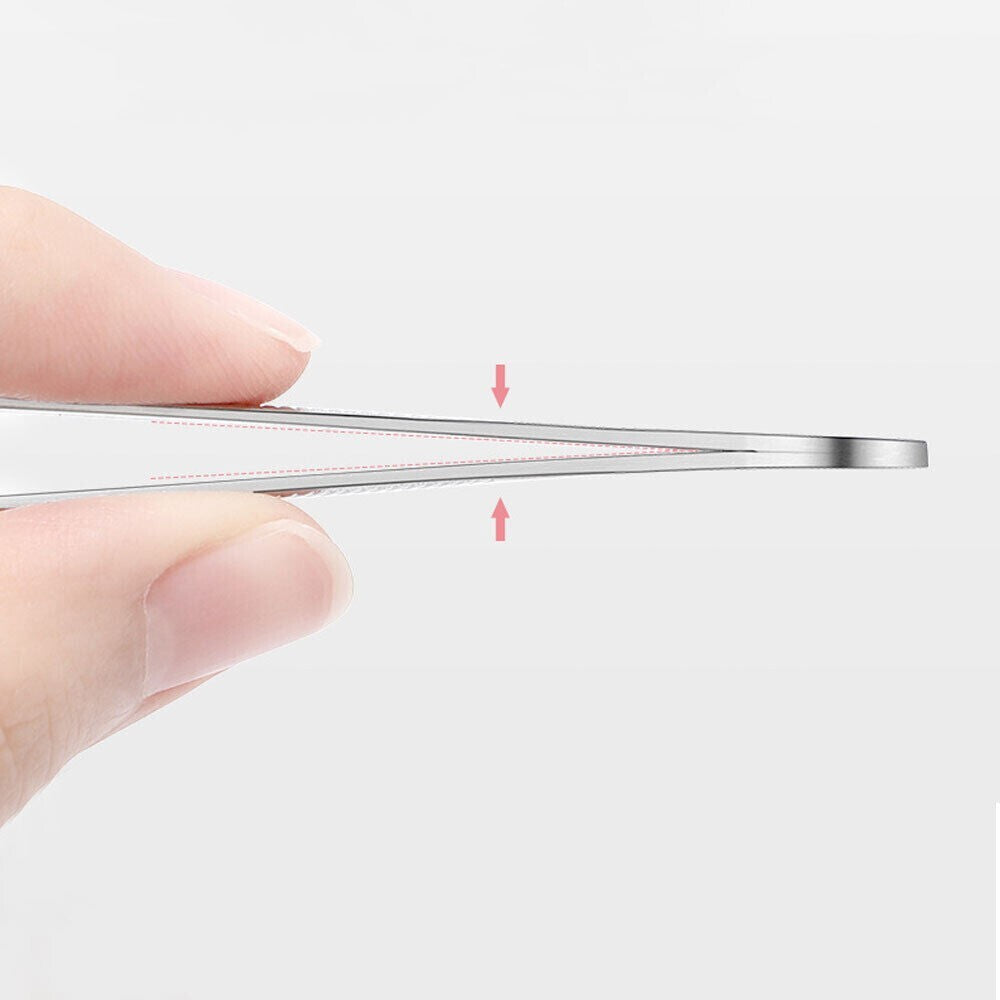 3-Piece Stainless Steel Eyebrow Tweezer Set - Precision Slant, Flat & Pointed Tips