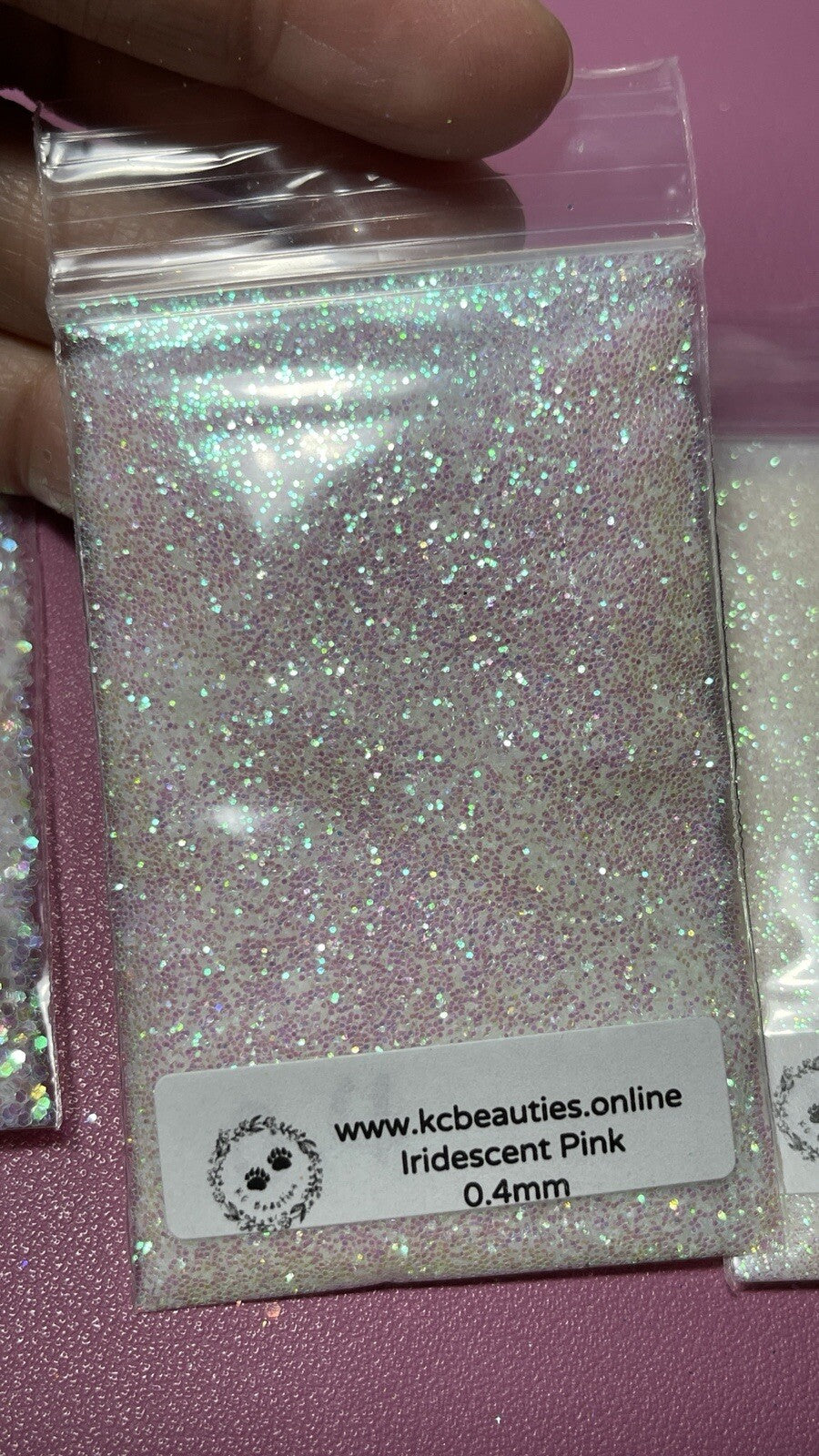 Iridescent White Fine Glitter for Nails Crafts 0.4mm - 1 Oz