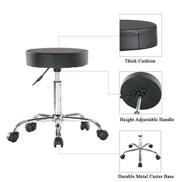Hydraulic Swivel Salon Stool with Adjustable Height and 360° Rotation