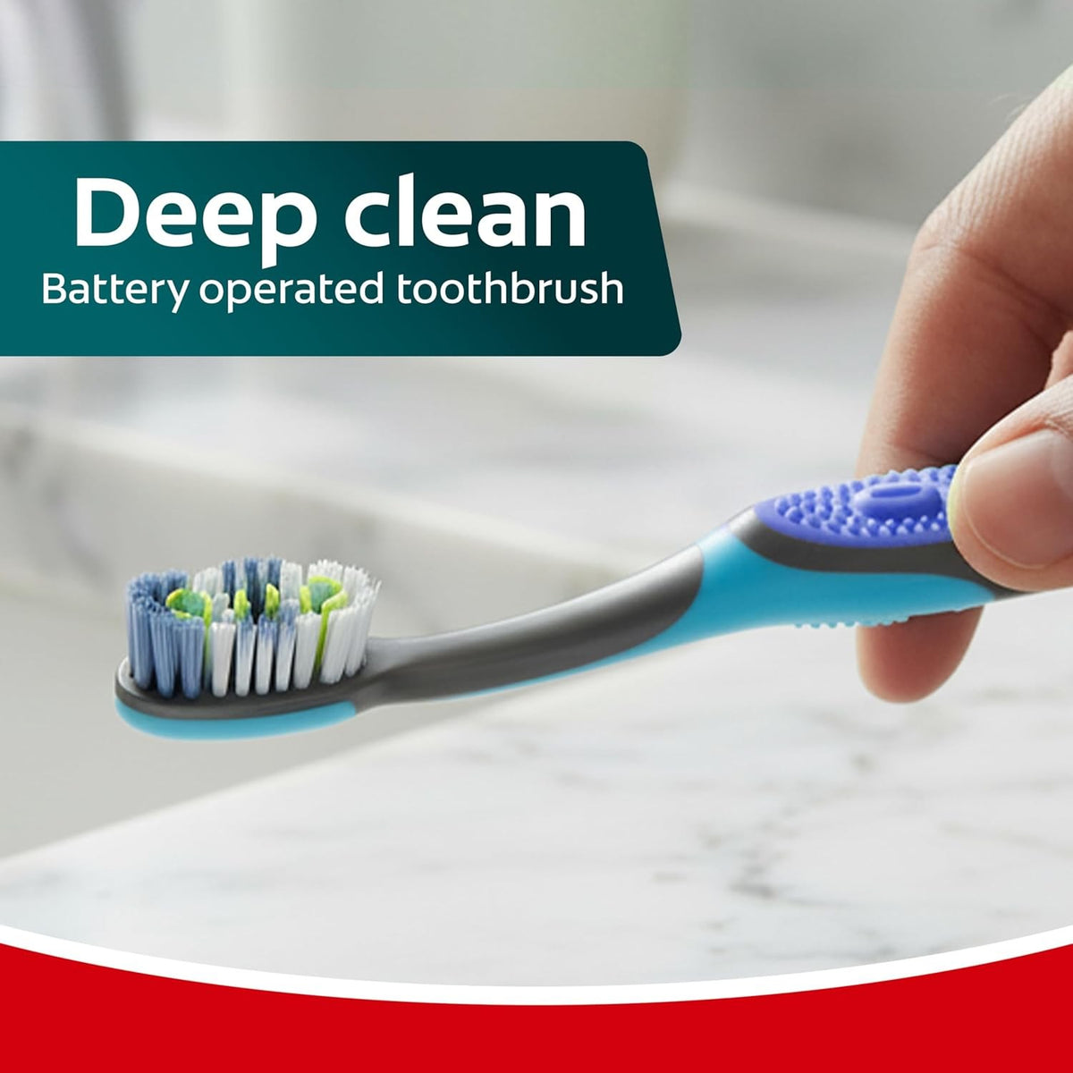 Electric Toothbrush 360 Vibrate Deep Clean Battery-Powered Medium Bristles