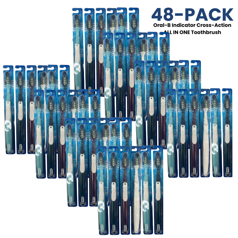 48 Pack Soft Manual Toothbrushes for Plaque Removal & Gum Care