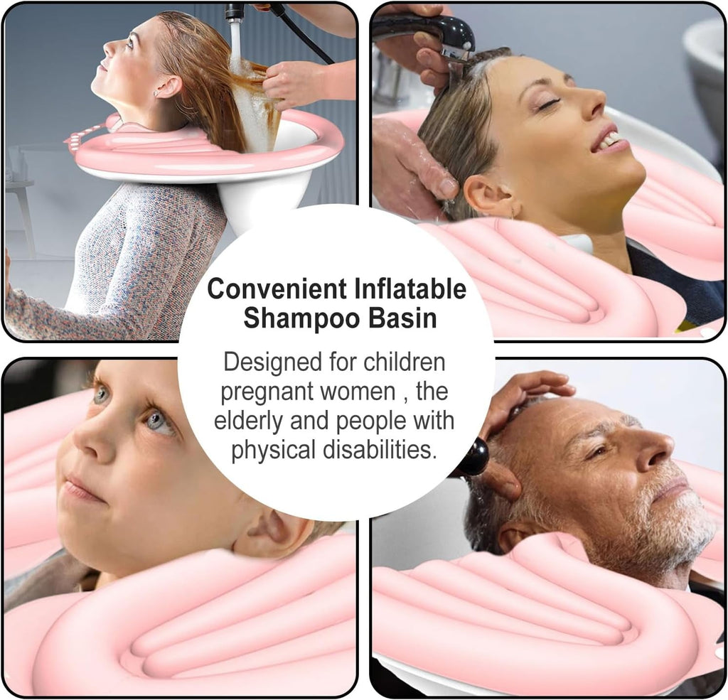 Inflatable Shampoo Basin for Bedridden & Mobile Hair Washing - Portable, Supportive & Easy to Use