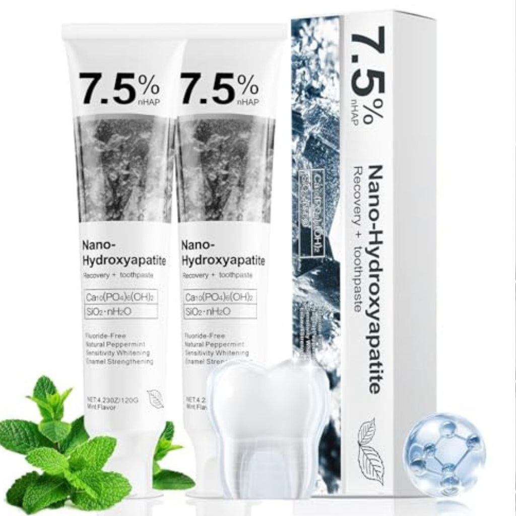 Nano Hydroxyapatite Toothpaste 2 Pack Fluoride-Free Enamel Care Whitening