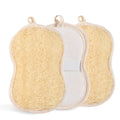Natural Loofah Exfoliating Body Scrubber 3 Pack - Reusable & Gentle