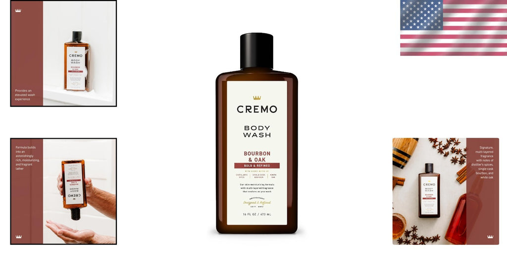 Men's Body Wash - Bourbon & Oak, 16 Fl Oz, Rich Lather & Sophisticated Scent