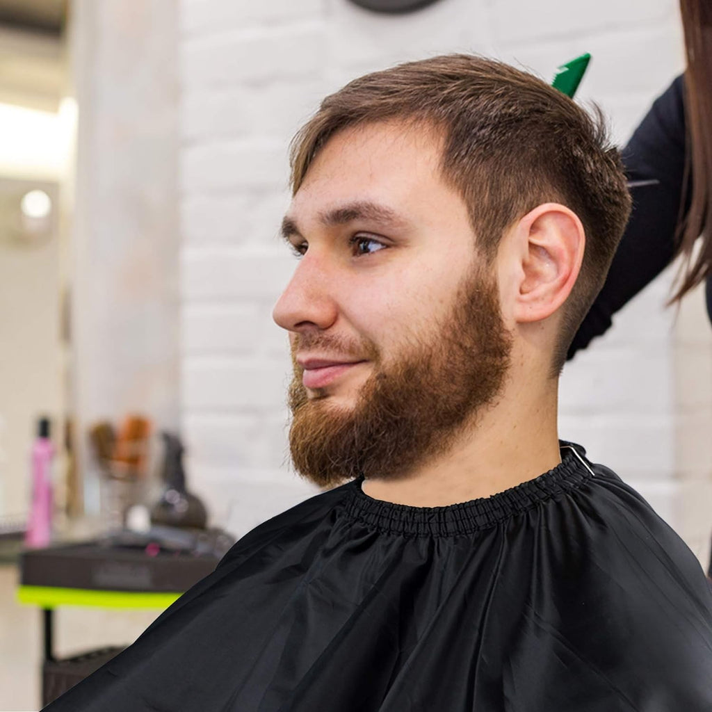 Professional Hair Cutting Cape with Neck Duster Brush - Salon Barber Accessories