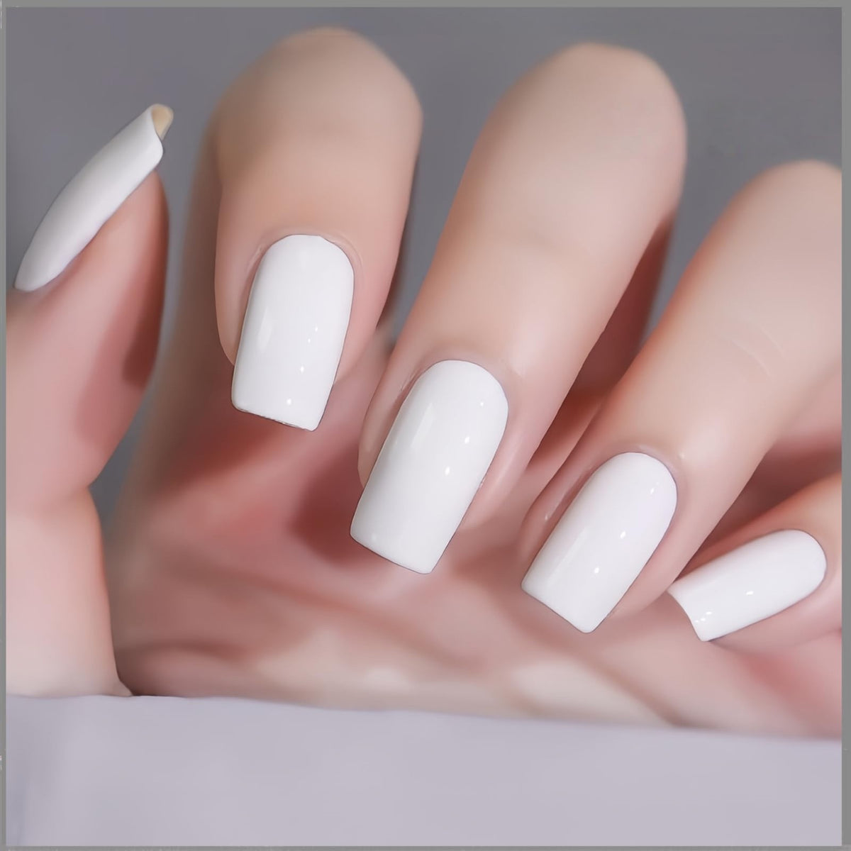 Quick Dry White Nail Polish - Milky White Long-Lasting Glossy Finish