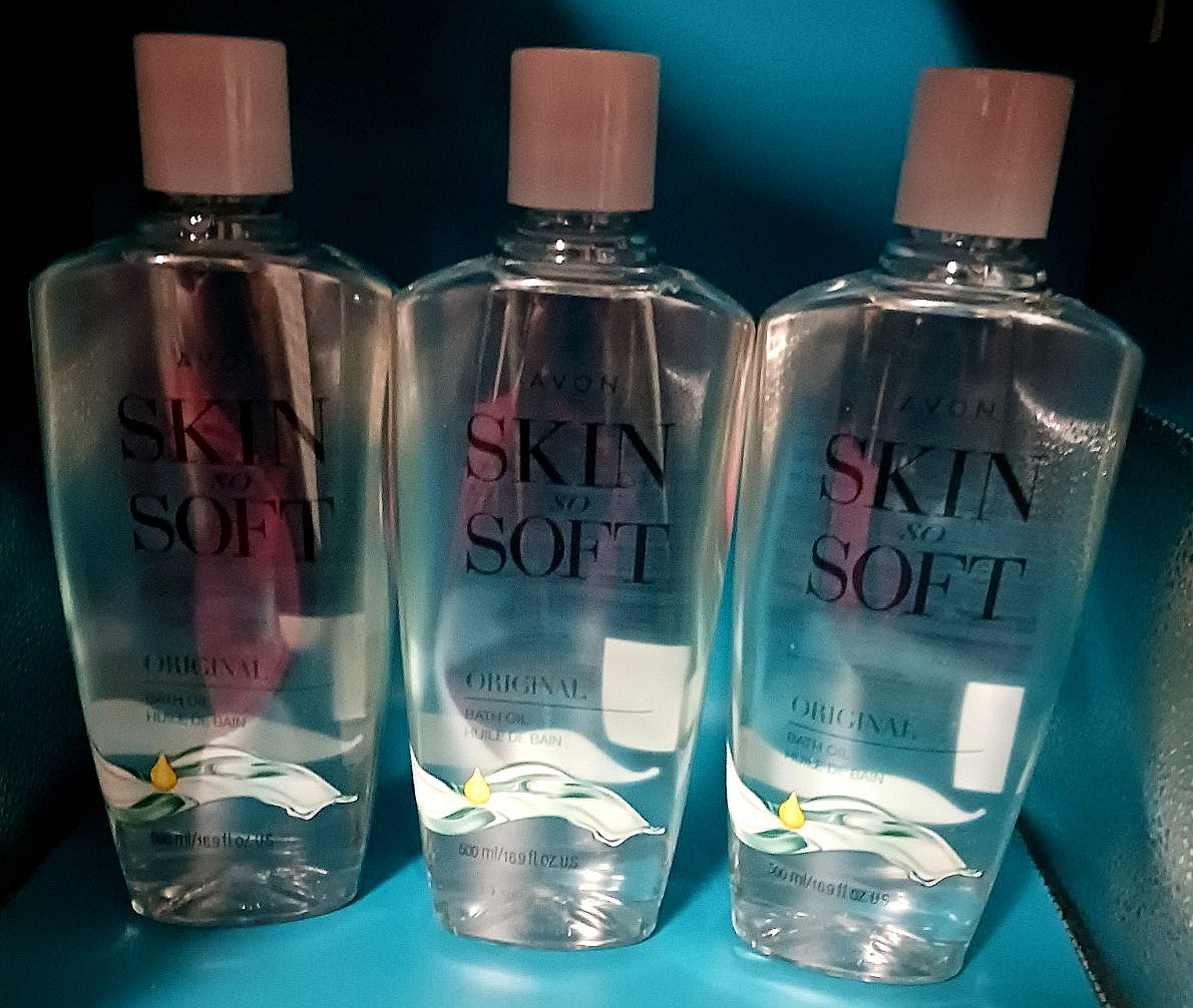 Avon Skin So Soft Original Bath Oil 16.9 oz Pack of 3 - Moisturizing Body Oil