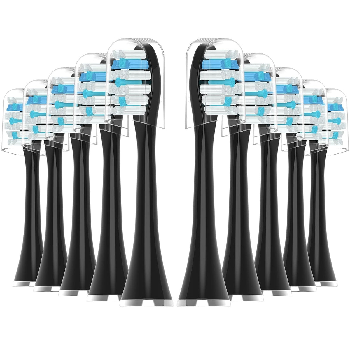 Replacement Sonic Toothbrush Heads 10 Pack for AquaSonic Black Series
