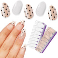 Polka Dot Champagne Shimmer Nail Strips - French Tips for Manicure