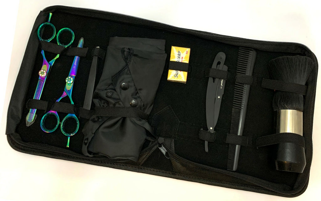 Professional Hairdressing Thinning & Cutting Scissors Set 5.5" with Razor & Pouch