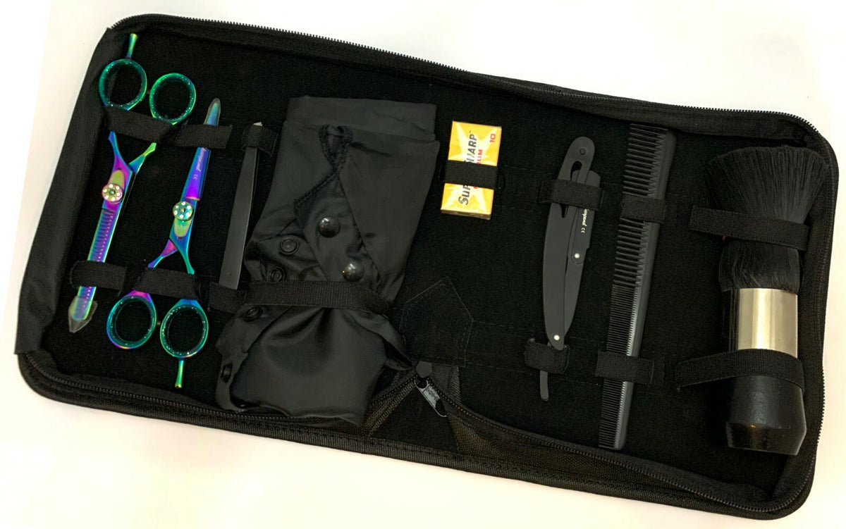 Professional Hairdressing Thinning & Cutting Scissors Set 5.5" with Razor & Pouch