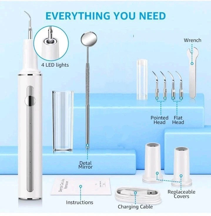 Electric Ultrasonic Dental Tooth Cleaner Tartar & Plaque Remover Kit