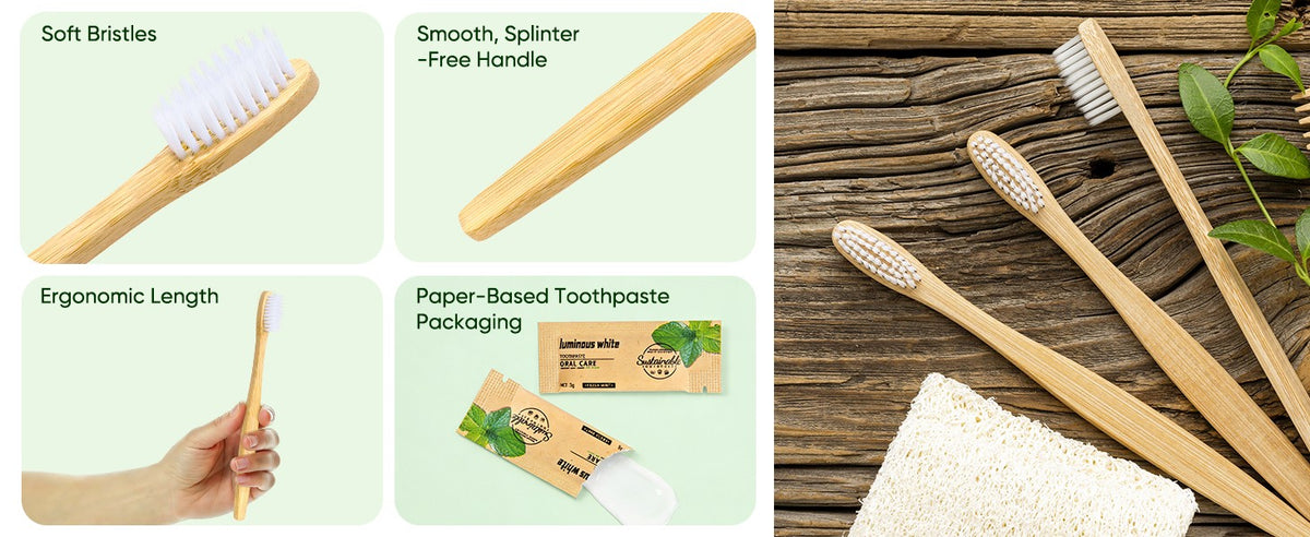 Individually Wrapped Guest Dental Kit with Toothbrush and Toothpaste for Hotel & Travel