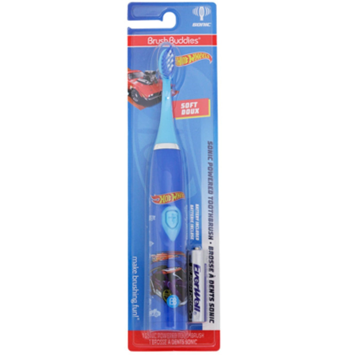 Kids Electric Toothbrush Hot Wheels Battery Powered Soft Bristles