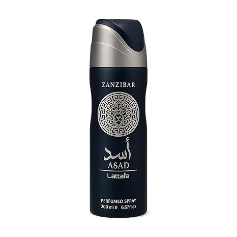 Lattafa Asad Zanzibar Perfumed Body Spray 200ml - Exotic Spicy Fragrance