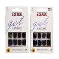 2 Pack Press-On Nails - Black Short Length Gel Fantasy Collection