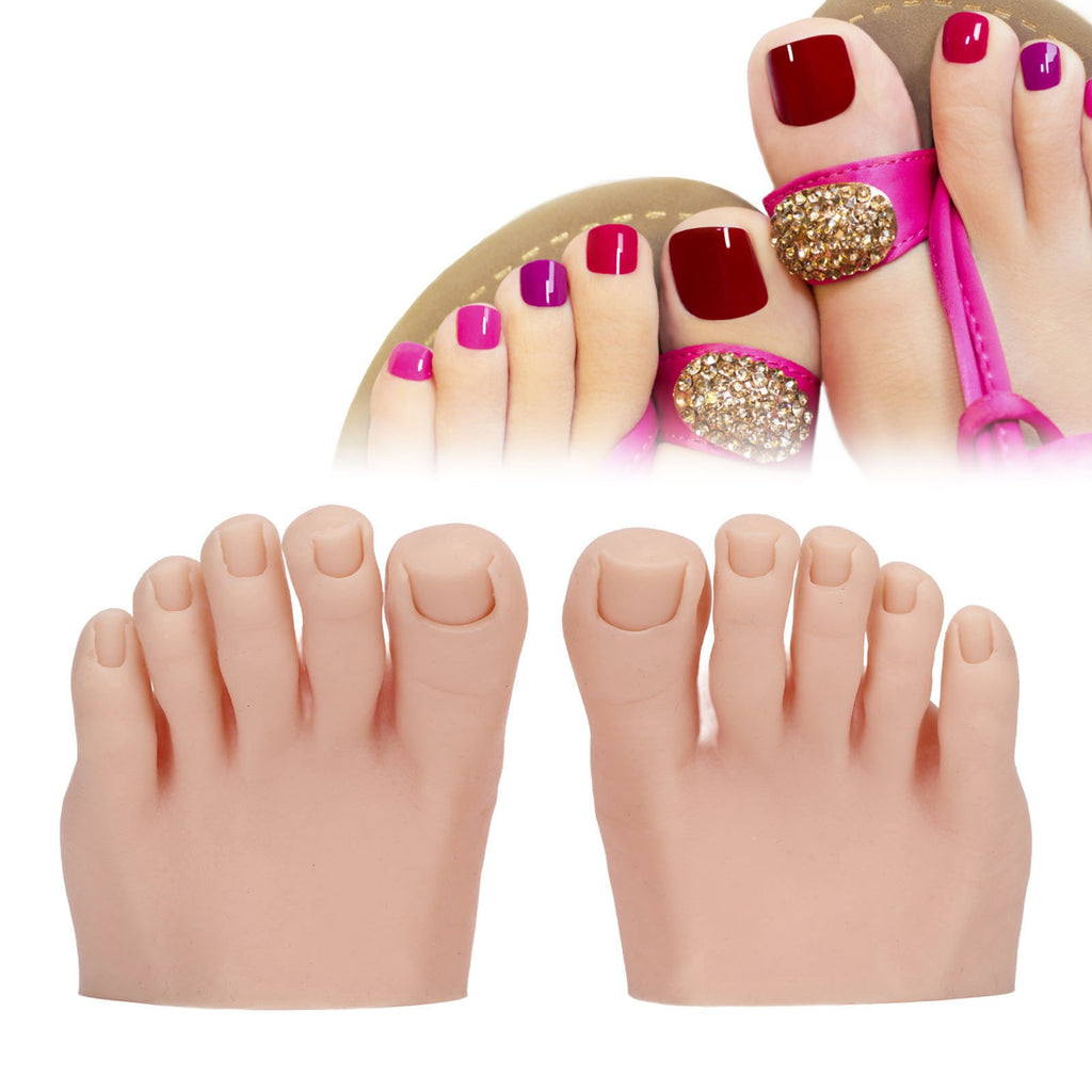 Silicone Pedicure Practice Foot Model for Nail Art and Tattoo Training - Medium Skin Tone