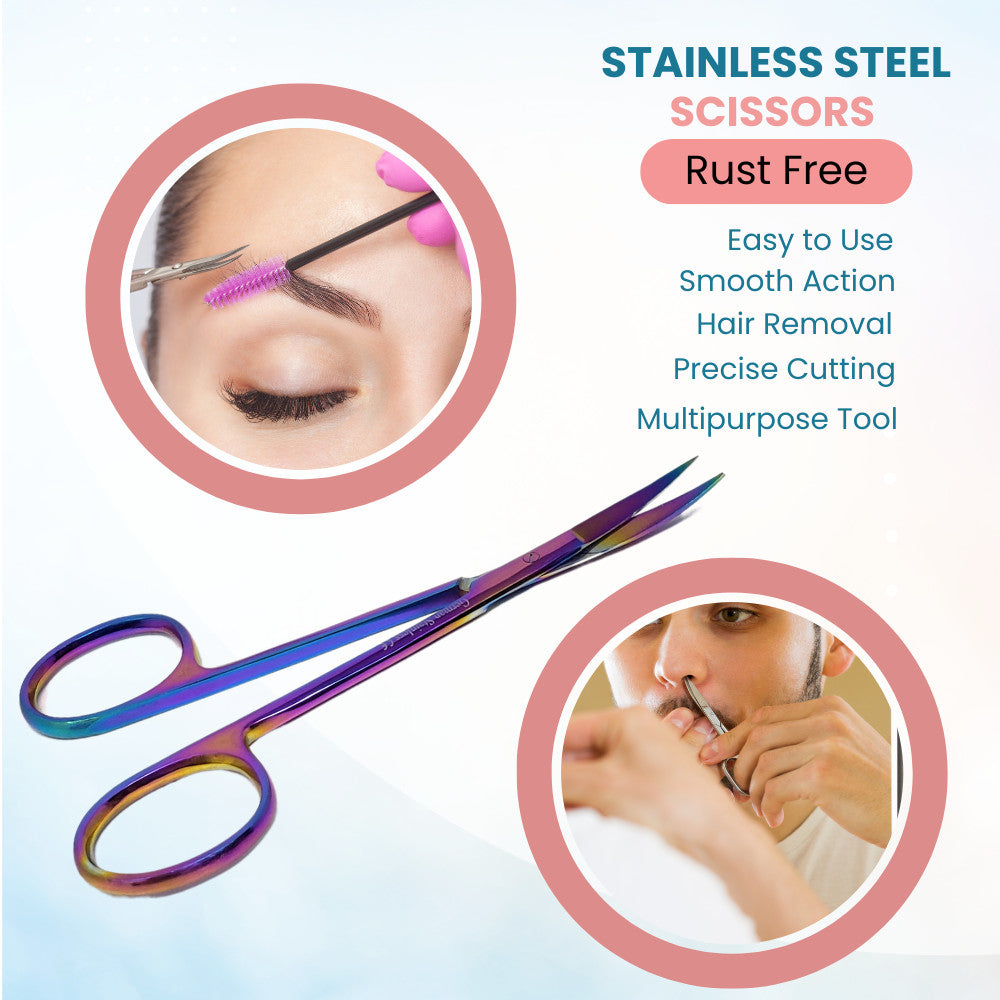 Stainless Steel Curved Hair Cutting Shears 4.5" Salon Grooming Scissors