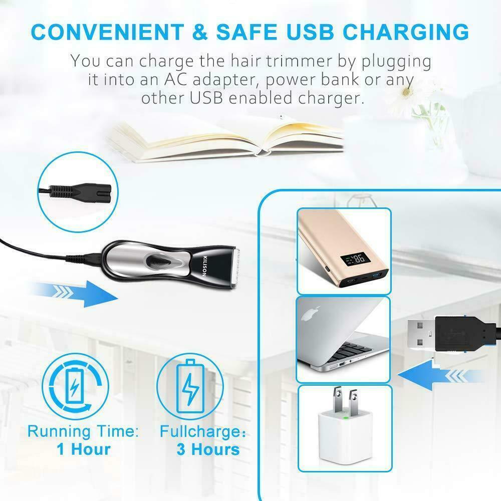 Cordless Waterproof Hair Clipper Set with Rechargeable Battery for Men Women Kids
